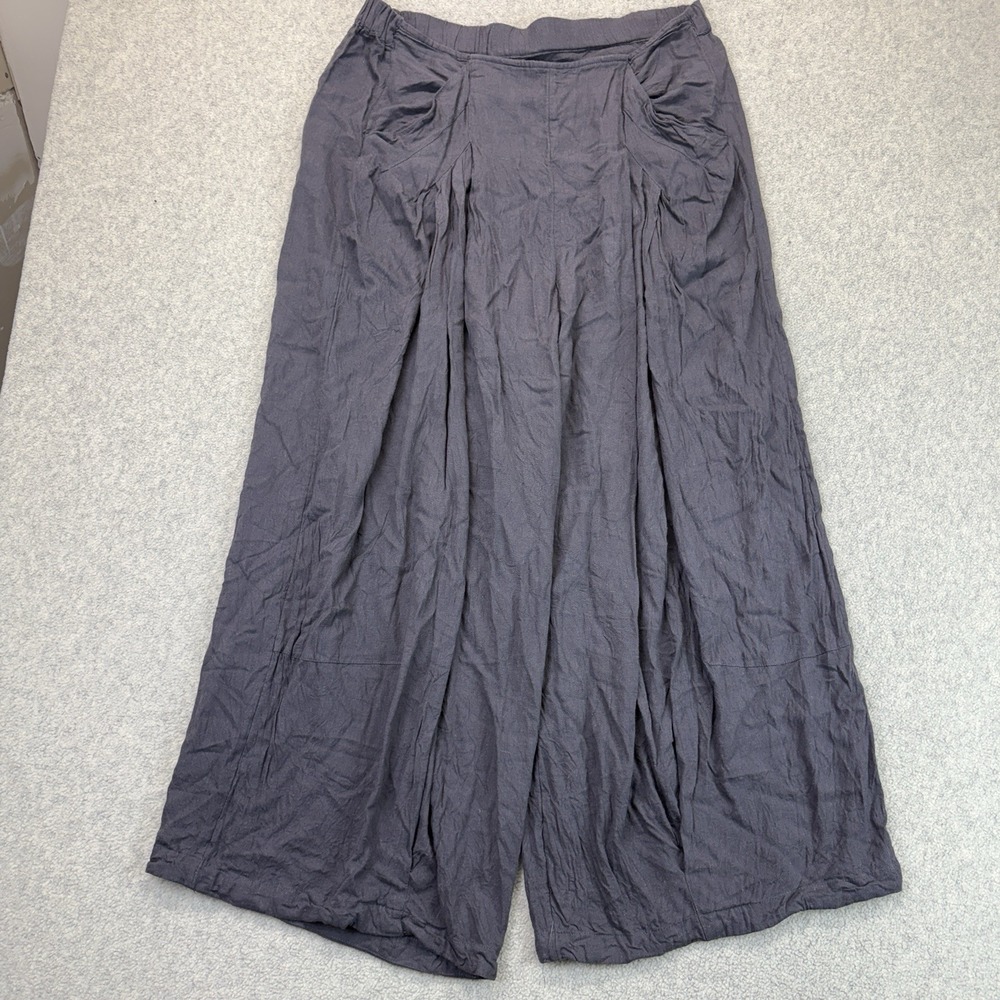 Free-est by Free People Women's Charcoal Wide Leg Pull-On Pants Size L